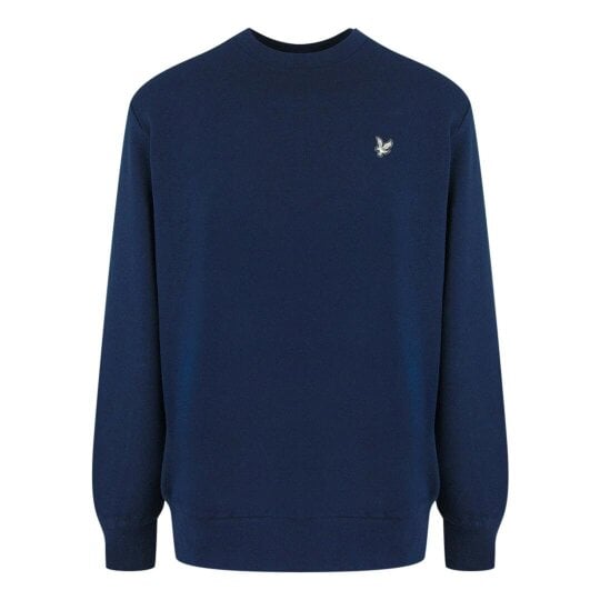 Lyle & Scott Diagonal Weave French Terry Crewneck Navy Blue