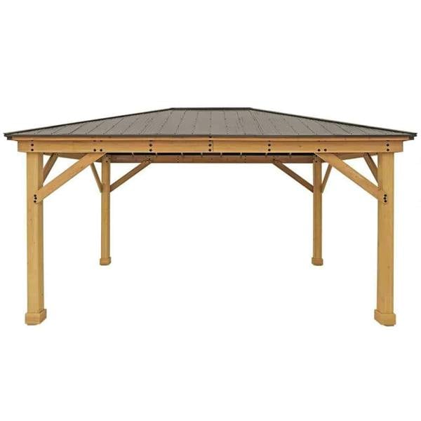 Yardistry Wooden Gazebo 12ft x 16ft (3.7m x 4.9m), Meridian Series 3.7m x 4.9m Wooden Gazebo 8