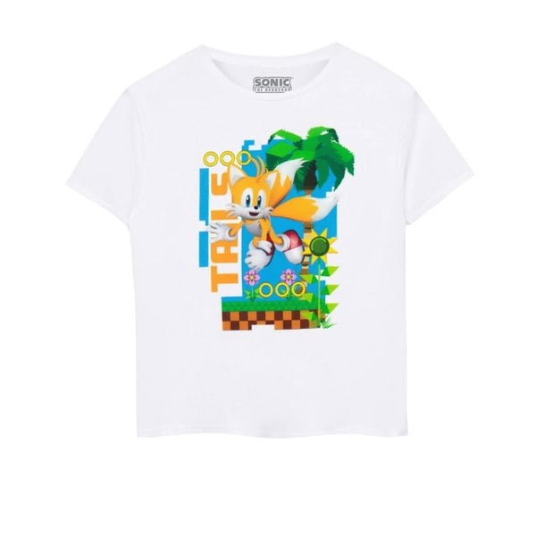 Sonic The Hedgehog Childrens/Kids Tails Short-Sleeved T-Shirt - White