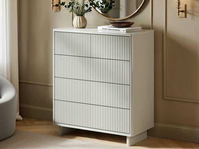 SOLACE+CO Velmor 2 Piece Ribbed Chest of Drawers Set White