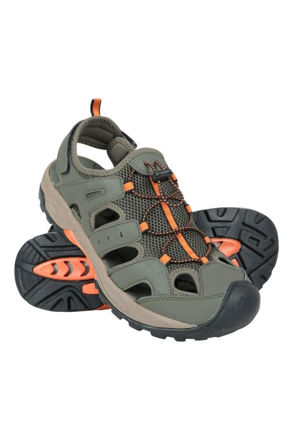 Mountain Warehouse Mens Rift Drainage Sandals - Khaki Green
