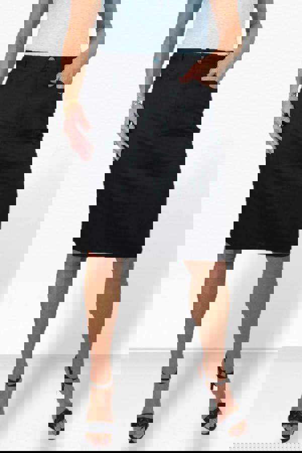 Paulo Due Women's Stretch Cotton Pencil Skirt Knee Length