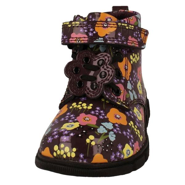 Clarks Girls Clarks Floral Pattern Ankle Boots Evyn Top T