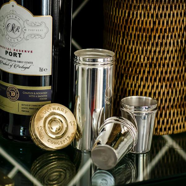 Culinary Concepts Set of Eight Stirrup Shot Cups & Cartridge Holder