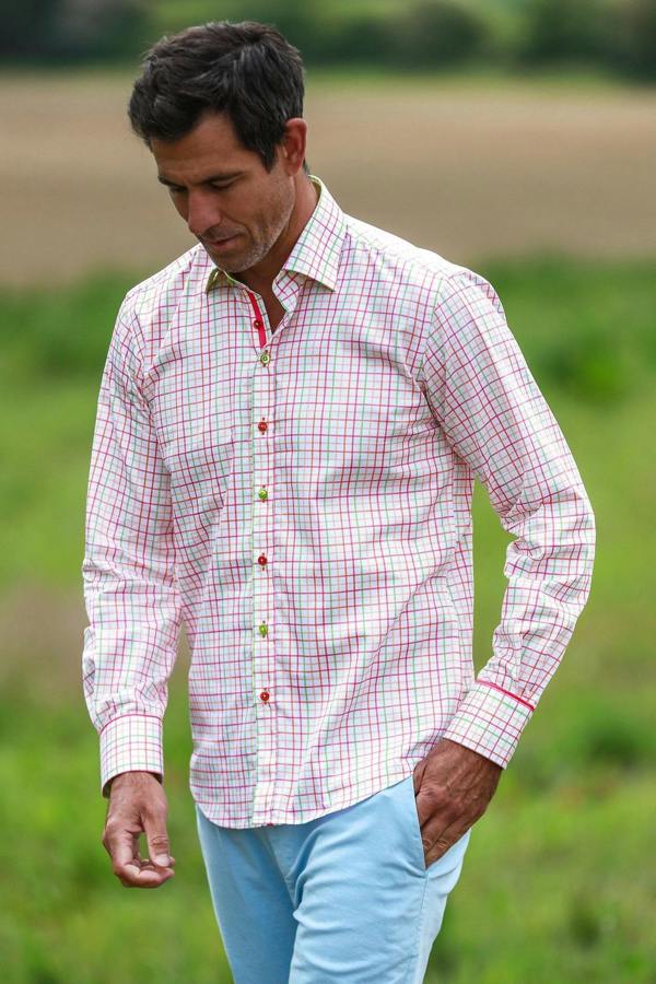 CL2546 WHITE CHECK - Claudio Lugli Shirts