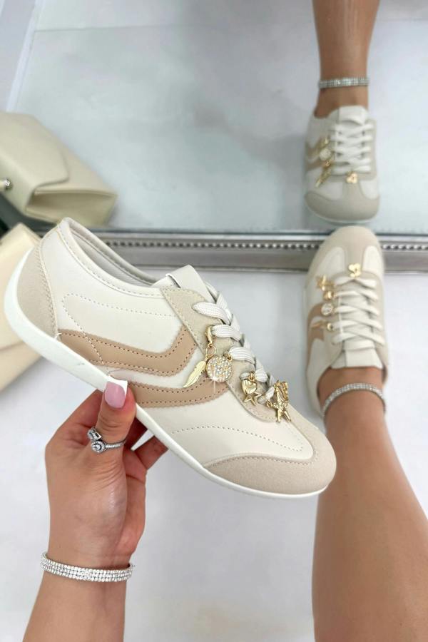 Sparkly Charm Horizon Trainers Nude, shown from another angle