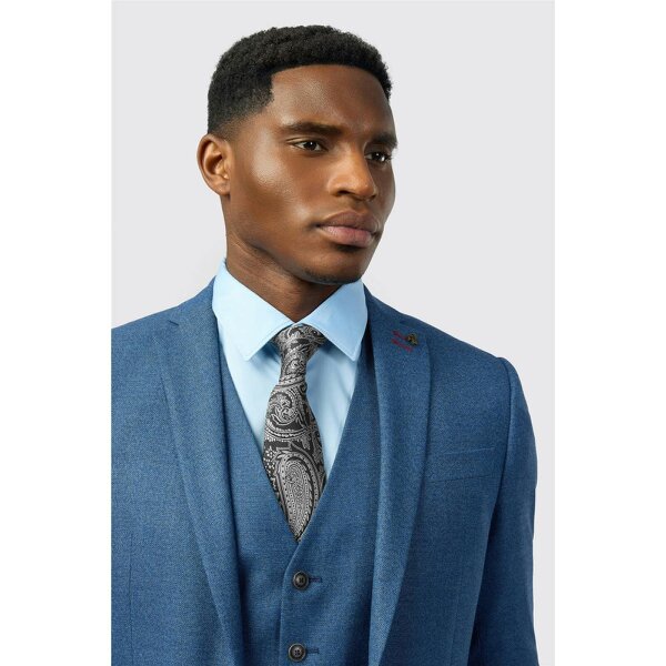 Antique Rogue Slim Fit Blue Texture Stretch Jacket