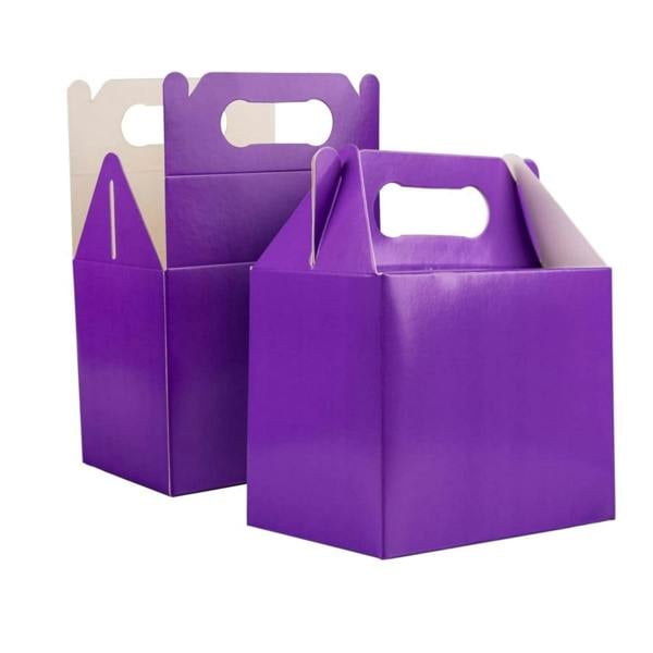Size Options Purple Cardboard Party Food Boxes for Snacks, Cakes and Takeaway Treats image 1