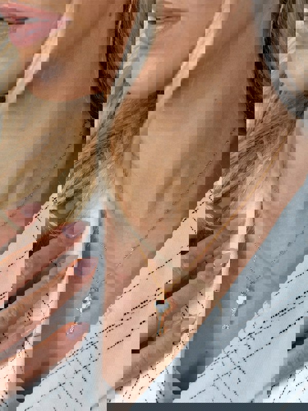 SVNX Key Diamante Pendant Necklace