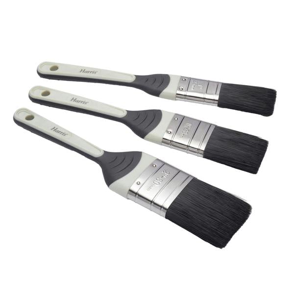 Harris Seriously Good Gloss Woodwork Paint Brush (Pack of 3) - White/Grey/Black - 