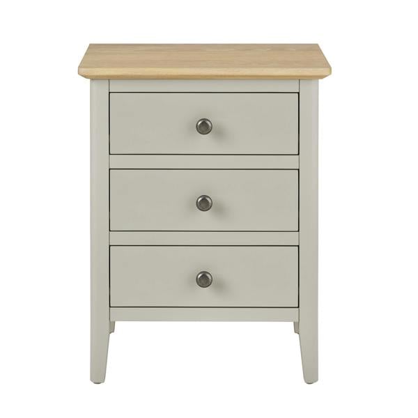 Statement Furniture Pembroke Bedside Table with 3 Drawers and Oak Top