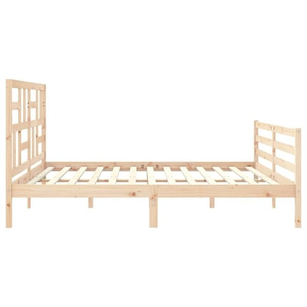 Berkfield Bed Frame with Headboard 200x200 cm Solid Wood