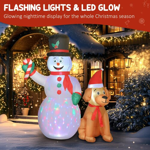 Outsunny 6FT Blow Up Christmas Inflatable Decoration with Built-in LED Light
