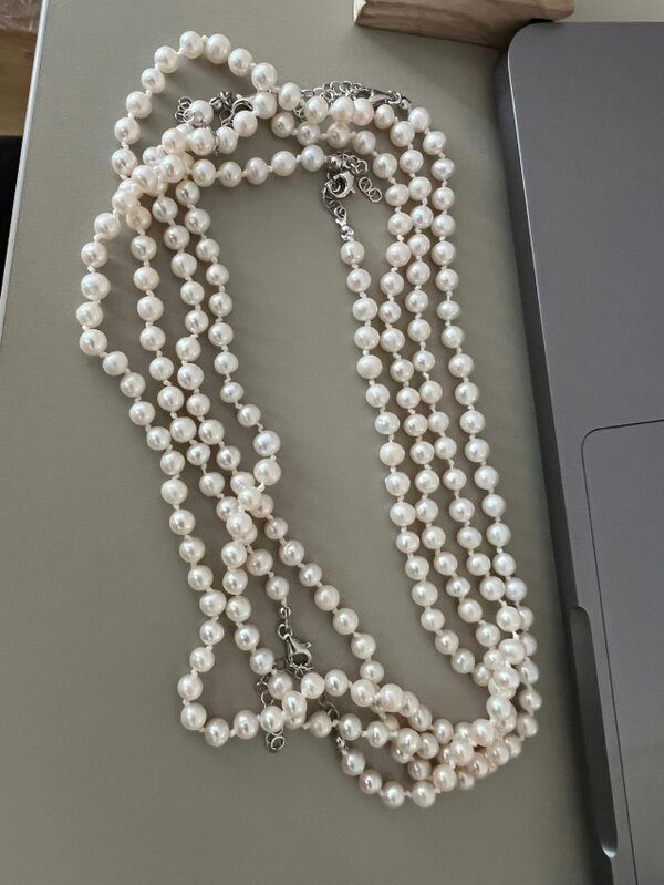 Spero London Small Natural Freshwater Real Pearl Strand Necklace