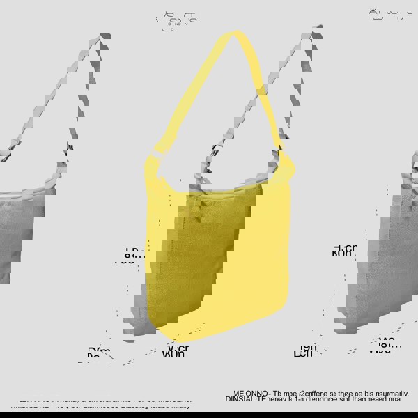 Assots London 'BIANCA' Illuminating Yellow Pebble Grain Leather Slouchy Hobo Bag