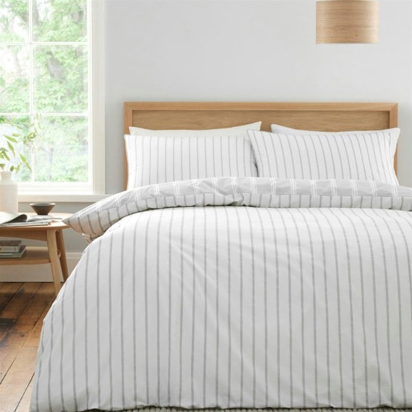 Bianca Ashford Stripe Silver Duvet Cover Set