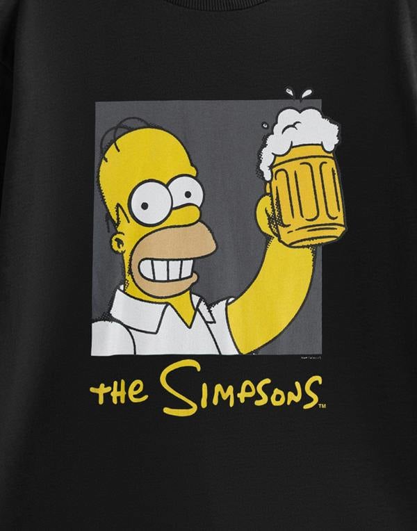 The Simpsons Mens Black Beer Short Sleeved T-Shirt