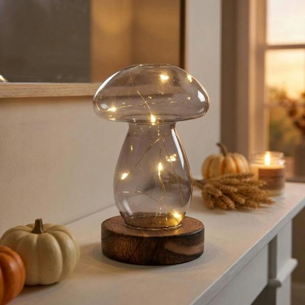 Garden Greatness Contemporary Glass Mushroom LED Lights