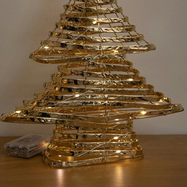 Samuel Alexander 39cm Gold Light Up Christmas Tree with 30 Warm White LEDs