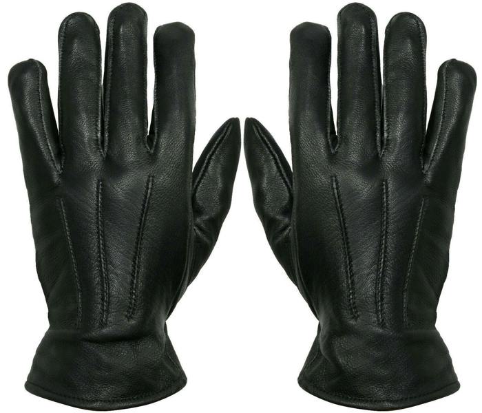 Infinity Leather MENS BLACK CLASSIC REAL 100% LEATHER GLOVES THERMAL LINED DRIVING WINTER GIFT