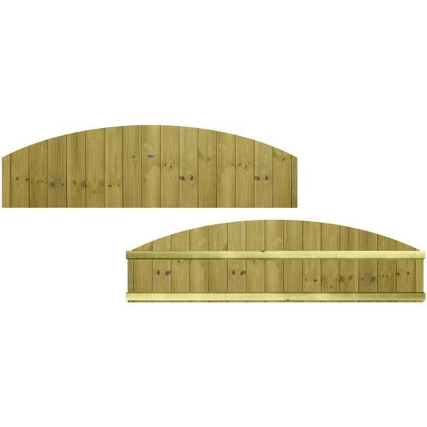 5 pack fence panel dome top tongue & groove semi-braced [w.6ft x h.1ft] 1