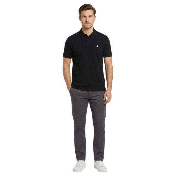 Original Penguin Mens Embroidered Logo Polo Shirt - Black - 
