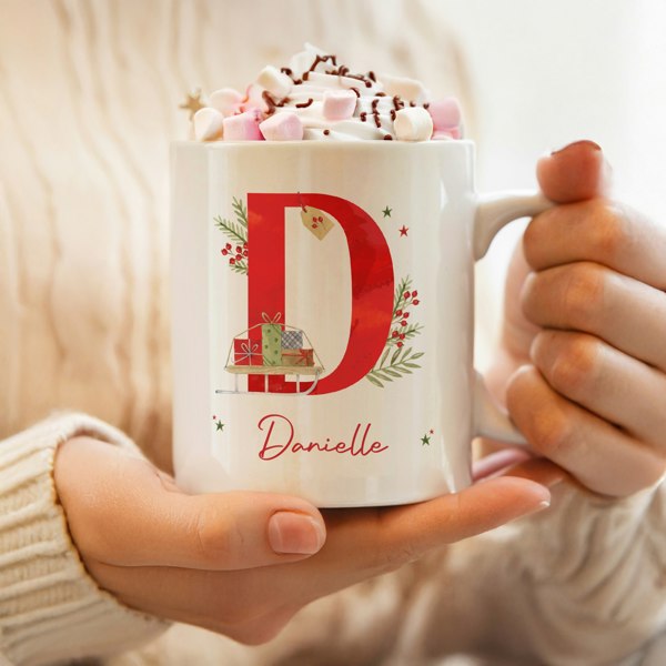 Personalised Memento Company Personalised Christmas Initial Mug