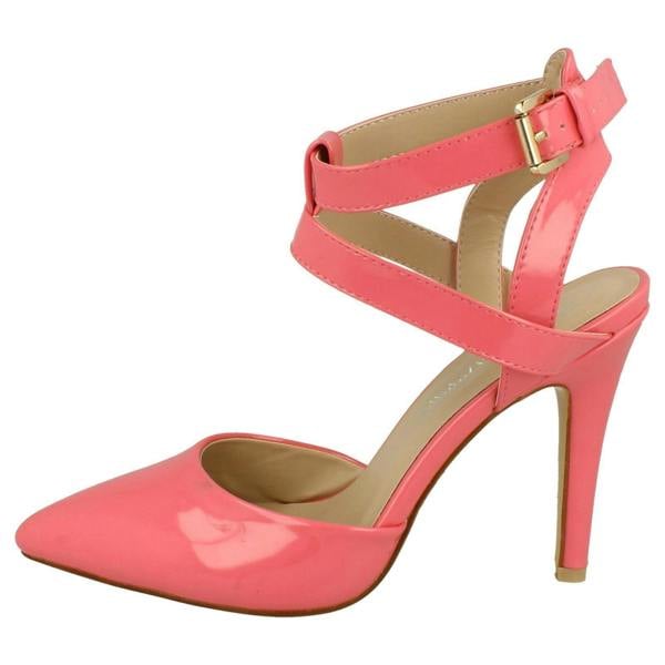 Anne Michelle Ladies Anne Michelle High Heel Ankle Strap Court Shoe