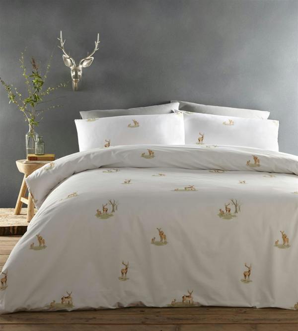 Deer White Duvet Cover Set
