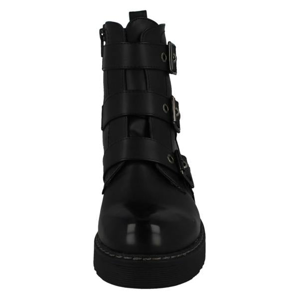 Spot On Ladies Spot On Buckle Ankle Boots F51069