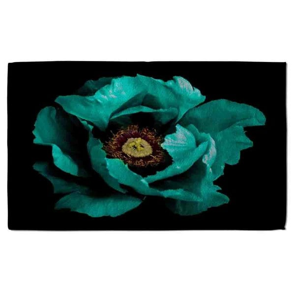 Benjamin Tate Design Cyan Peony Flower (Bath Towel)