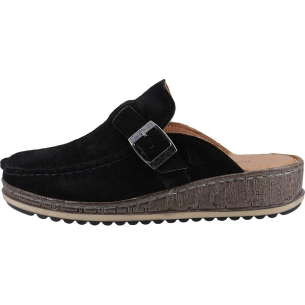 Hush Puppies Sorcha Mule Leather Women's Black Suede Sandals