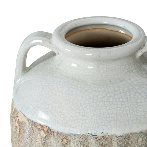 Wyld Haus Stonewild Large White and Sand Amphora Ceramic Vase