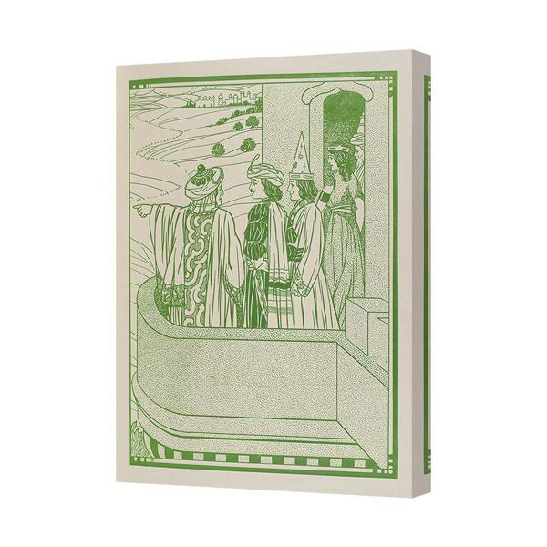 Benjamin Tate Design Canvas 9175 Green Vintage Line Art Portraits Wall Canvas Print