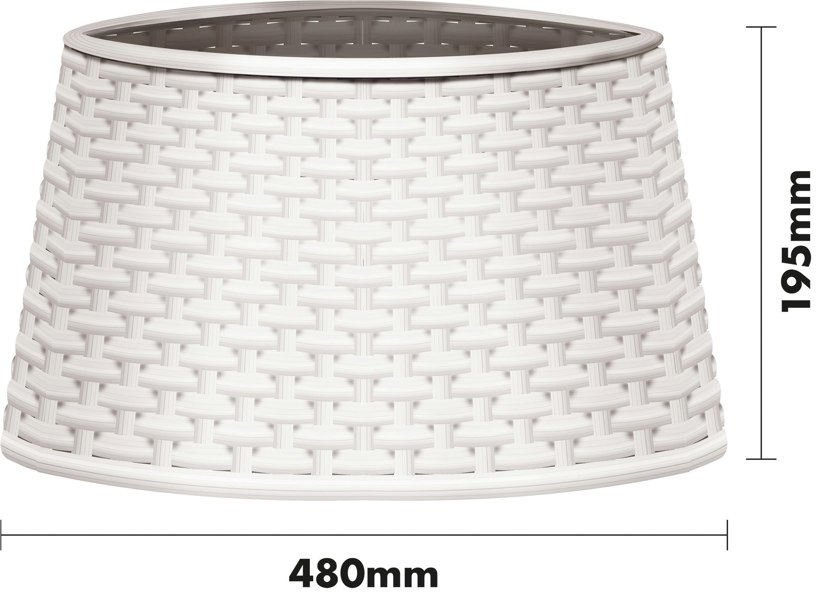 St Helens Christmas Treet Skirt Rattan Style, White