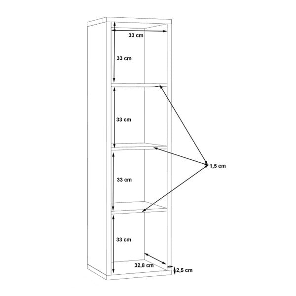 Wyld Haus Shanghai Matt Black 4x1 Storage Unit 4 Shelves