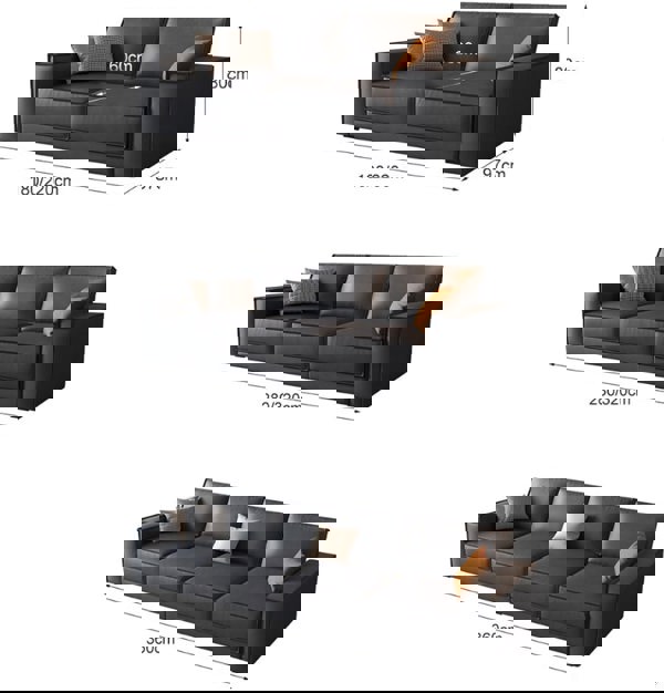 Slan Two Seater Sofa, Three Seater Sofa - Black-Weilai Concept-Weilai Concept
