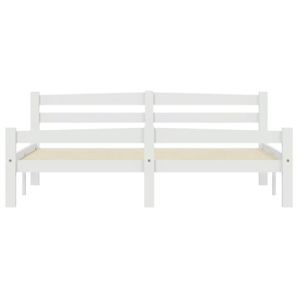 Berkfield Bed Frame White Solid Pinewood 160x200 cm
