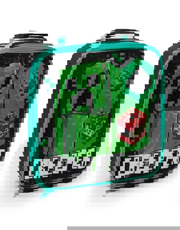 Minecraft Unisex Kids Black Multi-Character Placement Prints Lunch Bag Bottle and 3 Snack Pot
