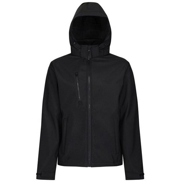 Regatta Men's Venturer Hooded Soft Shell Jacket - Black/Black