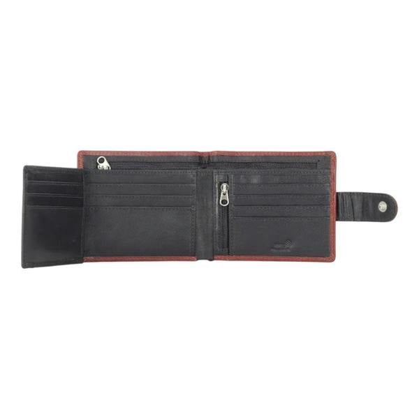 Inside view of Brown leather wallet on a white background