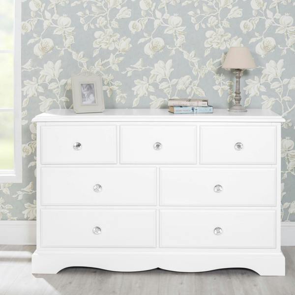 Statement Furniture Romance Large 3 Over 4 Chest of Drawers with Crystal Handles
