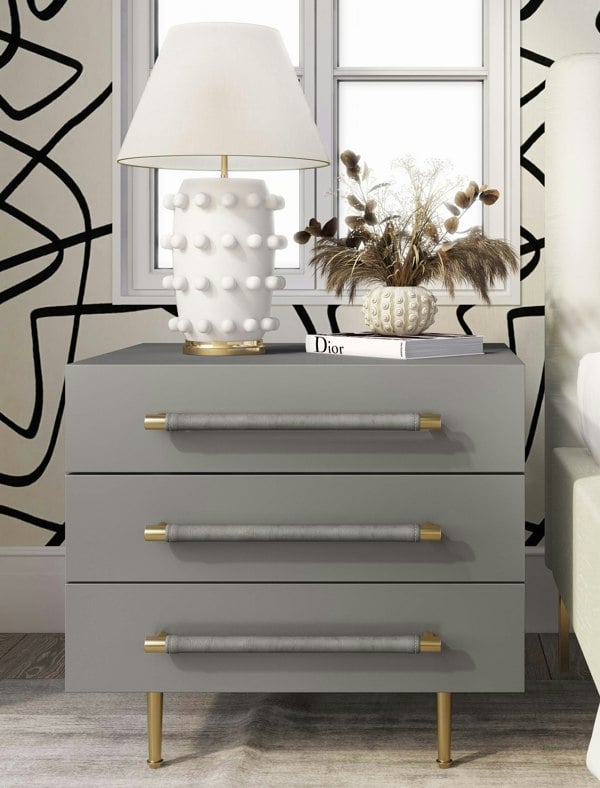 Furniture Edit Trident Grey Nightstand Bedside Table