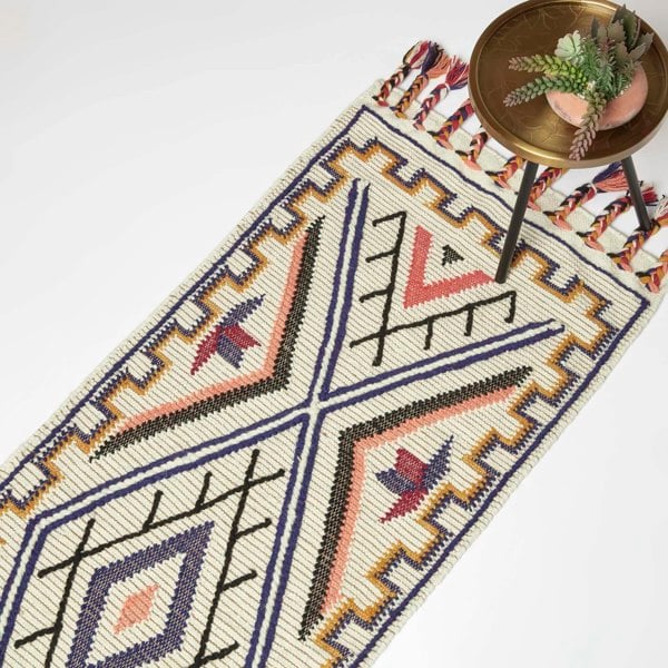 HOMESCAPES Goa Multi Colour Kilim Wool Rug