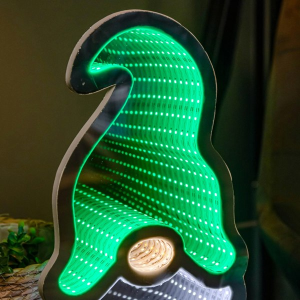 Samuel Alexander 40cm Infinity Gonk with Hat on Metal Base with Green, White and Red LEDs