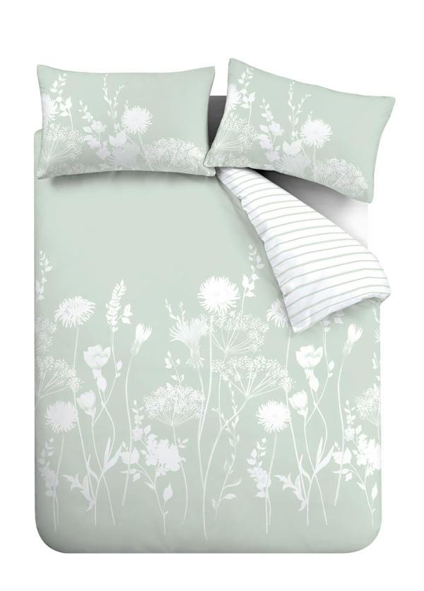 Meadowsweet Floral Green Duvet Cover Set