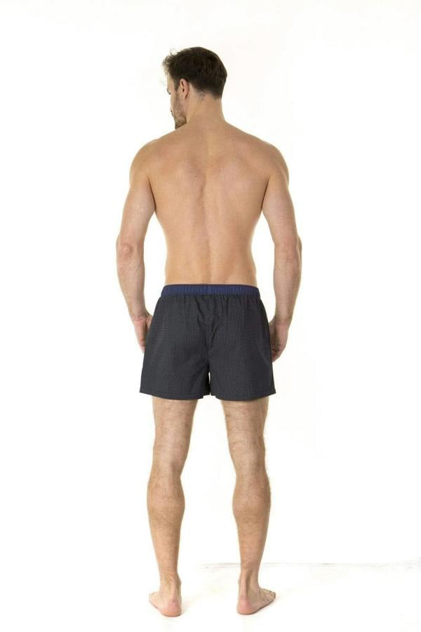 Mens Haigman Assorted Blue Combed Cotton Boxer Shorts 