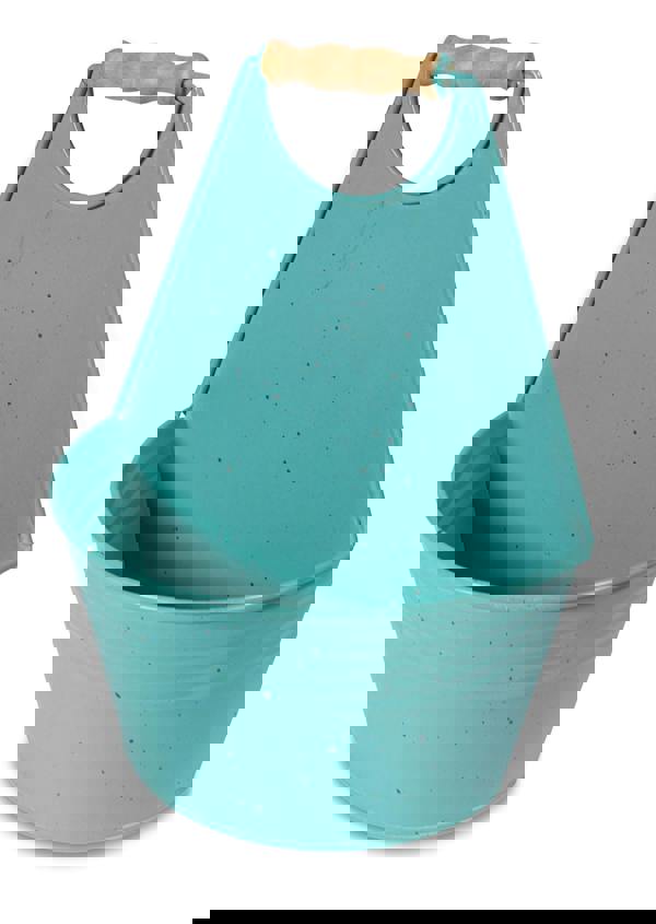 St Helens Vintage Metal Wall Planter With Handle Blue