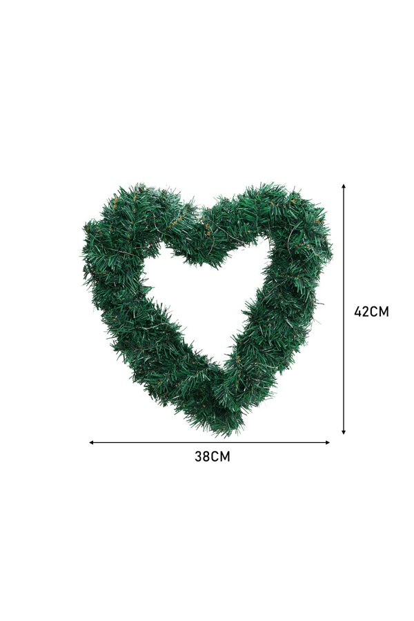 Living and Home Artificial Heart-shaped Door Hanging Garland Christmas Decoration with Light String