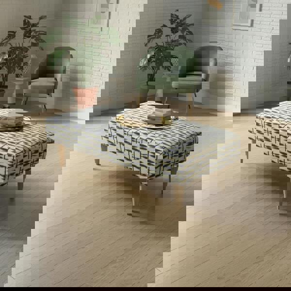 Luxury patterned top footstool bench with reinforced construction